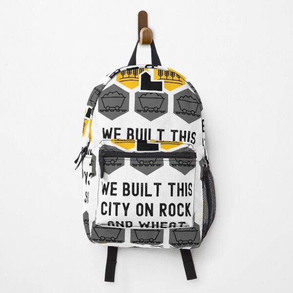 Item preview, Funny Nerdy We Built This City on Rock and Wheat Hex Board Game Player Black Text designed and sold by MathWare MathClips.