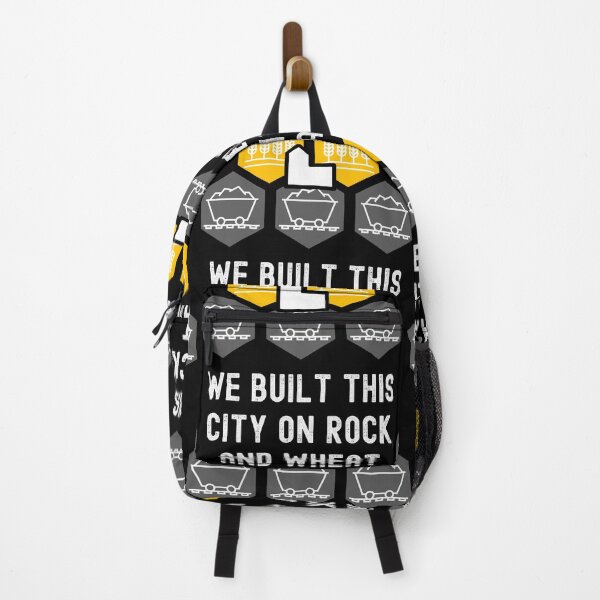 Item preview, Funny Nerdy We Built This City on Rock and Wheat Hex Board Game Player White Text designed and sold by MathWare MathClips.