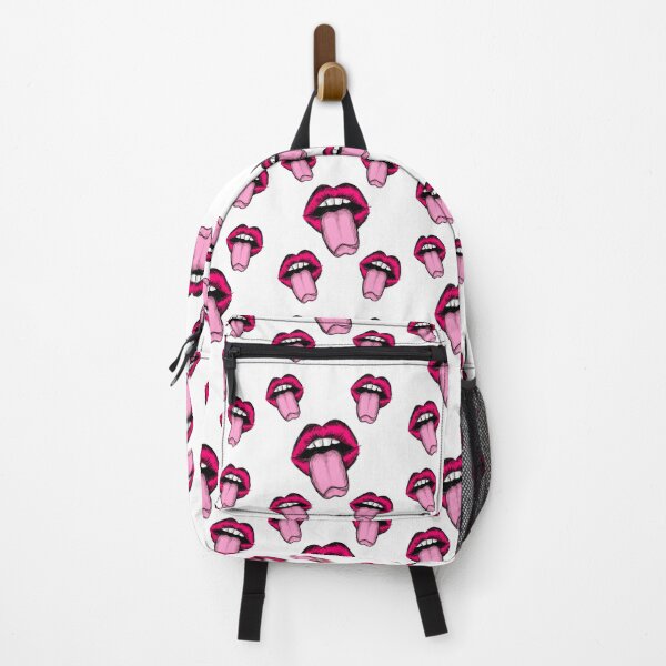 Item preview, Pink Lips with tongue open mouth art work designed and sold by OneCatShop.