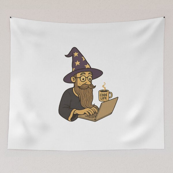Item preview, Wizard of Code – Magical Programmer at Work designed and sold by luckyyouth.