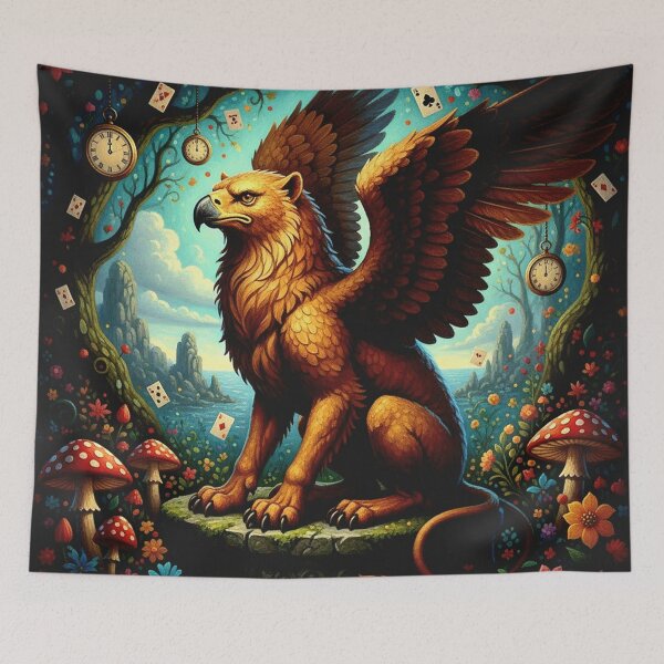 Item preview, The Gryphon Alice in Wonderland Art Print - High Detail Pop Surrealism Mythology Painting designed and sold by Art's Diner.
