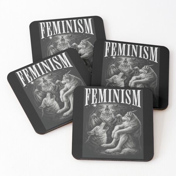 Item preview, Funny Feminism Alpha Wolf Artwork Vintage Werewolf Meme 90s Bold Statement Design designed and sold by love3617.