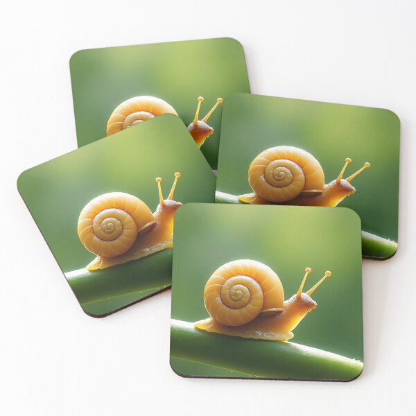 Item preview, Yellow snail crawls over green stem designed and sold by Mianku | Für das Leben.