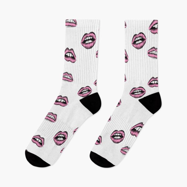 Item preview, Pink Lips with tongue open mouth art work designed and sold by OneCatShop.