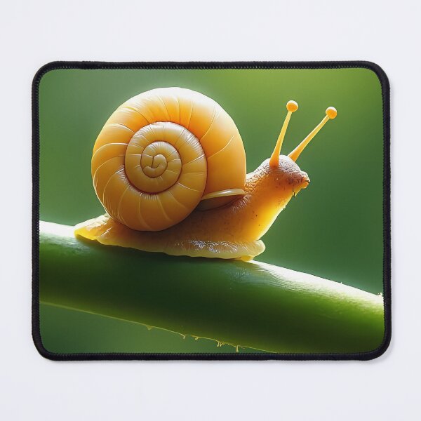 Item preview, Yellow snail crawls over green stem designed and sold by Mianku | Für das Leben.