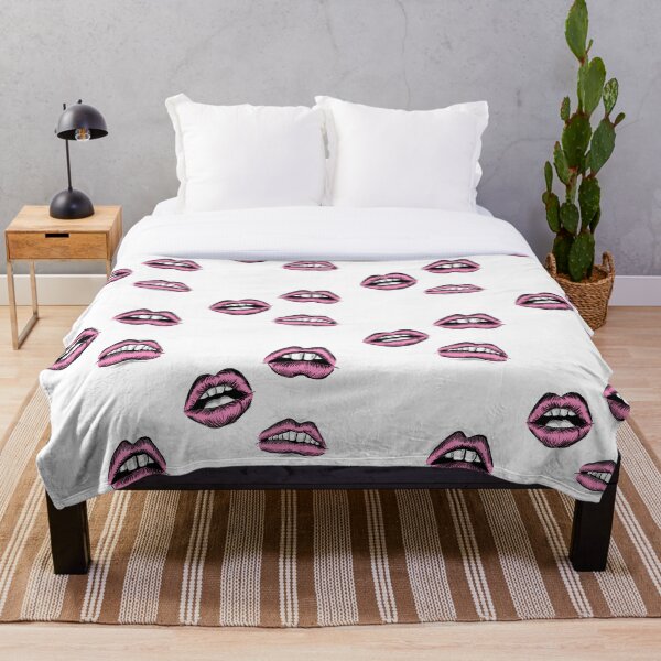 Item preview, Pink Lips with tongue open mouth art work designed and sold by OneCatShop.
