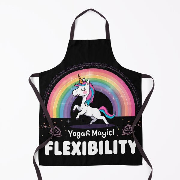 Item preview, Unicorn doing yoga pose and rainbow aura shining, Magical Flexibility 2 designed and sold by Neon G.