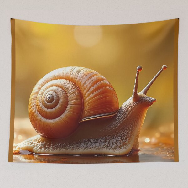 Item preview, Snail in warm golden light designed and sold by Mianku | Für das Leben.
