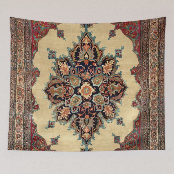 Aperçu de l'œuvre Tapis Persan Laver Kirman créée et vendue par Vicky Brago-Mitchell®.