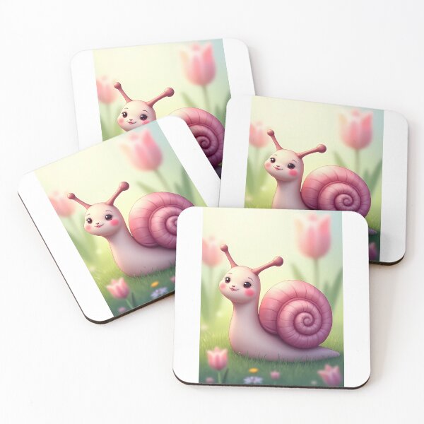 Item preview, Pink animated snail in the flower garden designed and sold by Mianku | Für das Leben.