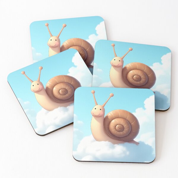 Item preview, Cartoon snail floating on a cloud designed and sold by Mianku | Für das Leben.