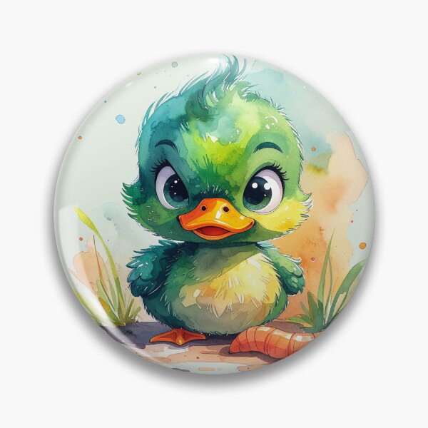 Item preview, Young, proud green duckling with a fat worm designed and sold by LiskoDesign.