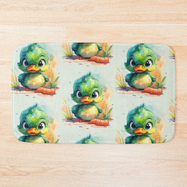 Item preview, Young, proud green duckling with a fat worm designed and sold by LiskoDesign.