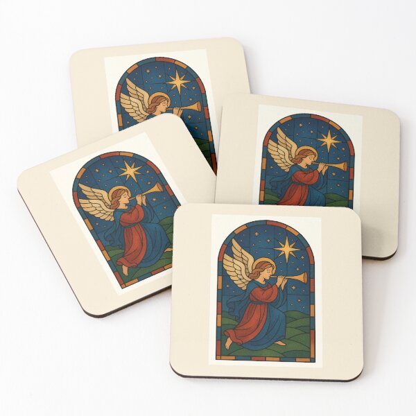Item preview, Announcing Angel – Stained Glass Christmas Window designed and sold by Novel Works Studio.