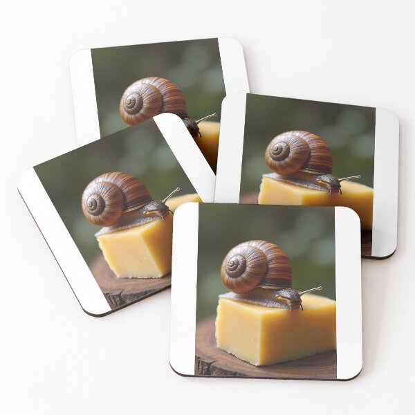 Item preview, Snail resting on a cube of cheese designed and sold by Mianku | Für das Leben.