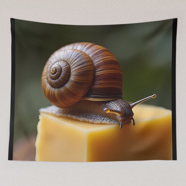 Item preview, Snail resting on a cube of cheese designed and sold by Mianku | Für das Leben.