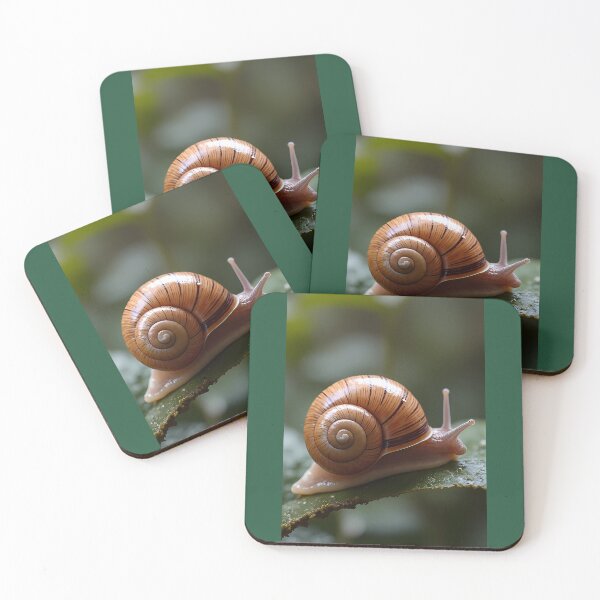Item preview, Snail on a green leaf (detail) designed and sold by Mianku | Für das Leben.