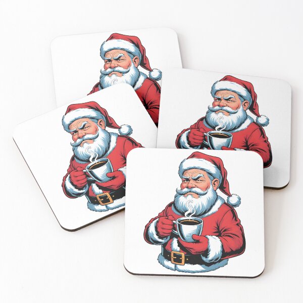 Item preview,  Santa holding a coffee mug. designed and sold by Designfs.