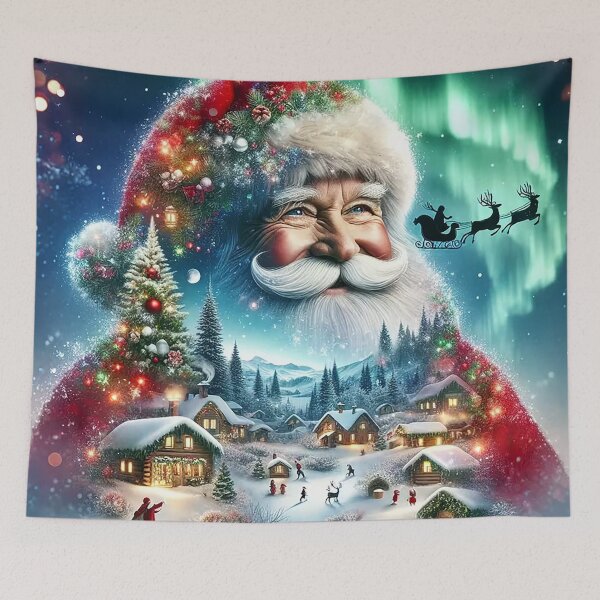 Item preview, Santa’s Christmas Dream – Magical Northern Lights Winter Village designed and sold by AmetistLight.