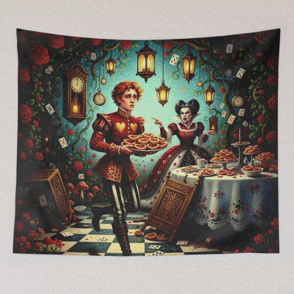 Item preview, Knave of Hearts & Alice - High Detail Pop Surrealism Wonderland Trial Art Print designed and sold by Art's Diner.