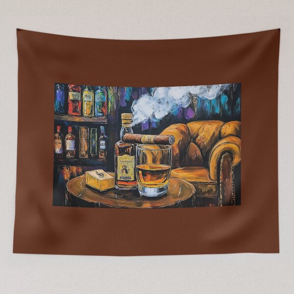 Item preview, Whiskey, Cigar Smoke and Leather: A Luxurious Lounge Scene Evoking Warmth, Mood and Indulgence designed and sold by OlfactoART Studio.