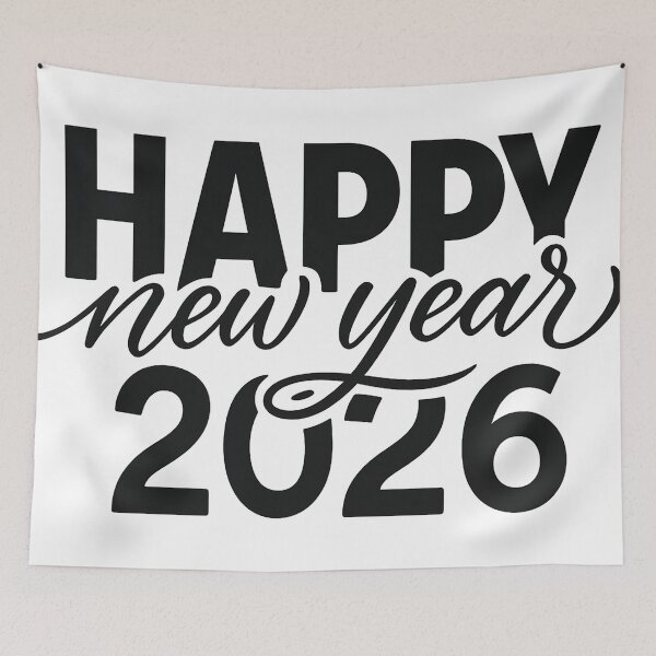 Item preview, Happy New Year 2026 Typography Minimal Quote Design designed and sold by FUIRY .