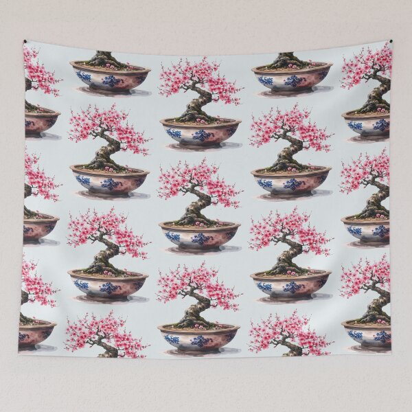 Item preview, Flowering cherry blossom bonsai in a white ceramic pot designed and sold by LiskoDesign.