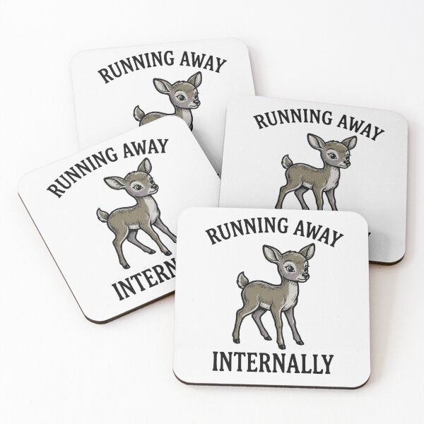 Item preview, Funny Deer Running Away Internally Introvert Meme designed and sold by FreshVibe Prints.