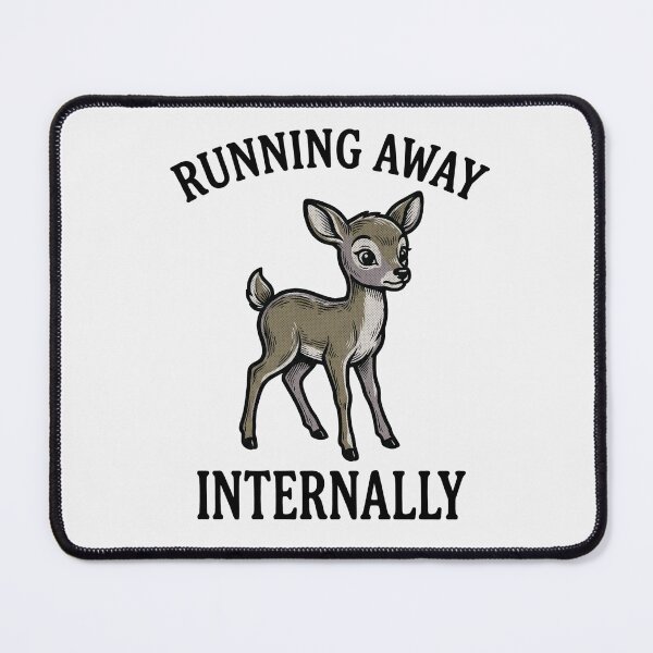 Item preview, Funny Deer Running Away Internally Introvert Meme designed and sold by FreshVibe Prints.