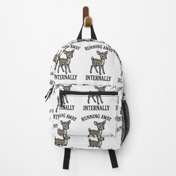 Item preview, Funny Deer Running Away Internally Introvert Meme designed and sold by FreshVibe Prints.