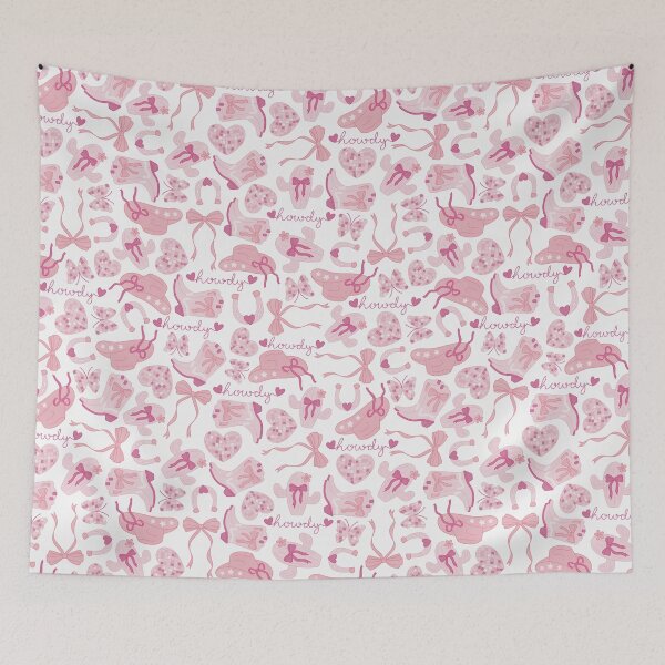 Item preview, cute pink disco cowgirl pattern designed and sold by winterpumpkin.