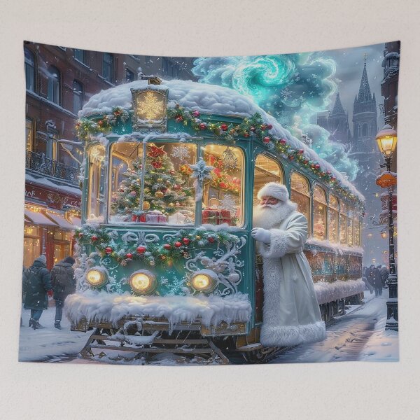 Item preview, Santa’s Magical Christmas Tram – Winter Holiday Fantasy designed and sold by AmetistLight.