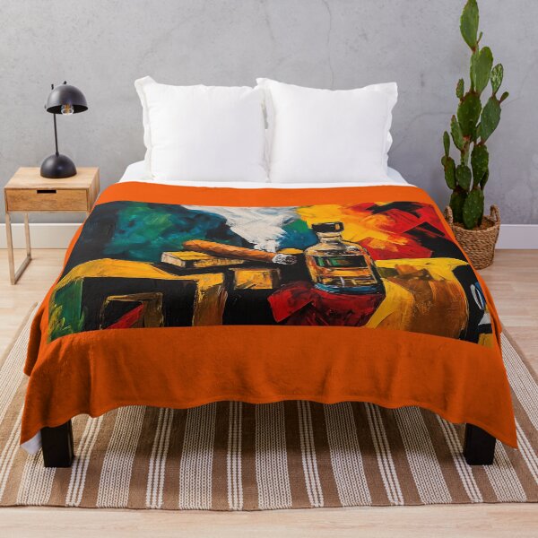 Item preview, A Lit Cigar and Whiskey in Bold Color: A Dynamic Still Life of Smoke, Warmth and Vibrant Energy designed and sold by OlfactoART Studio.