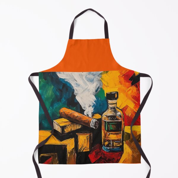 Item preview, A Lit Cigar and Whiskey in Bold Color: A Dynamic Still Life of Smoke, Warmth and Vibrant Energy designed and sold by OlfactoART Studio.