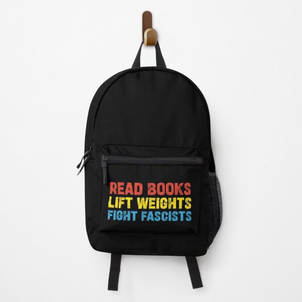 Item preview, Read Books Lift Weights Fight Fascists Bold Activist Quote for Readers Gym Lovers Political Awareness Statement designed and sold by DoodleUrban.