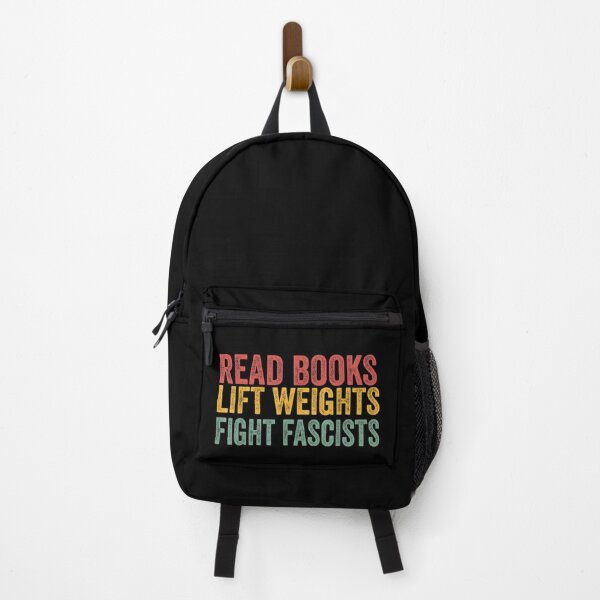 Item preview, Read Books Lift Weights Fight Fascists Bold Activist Quote for Readers Gym Lovers Political Awareness Statement designed and sold by DoodleUrban.