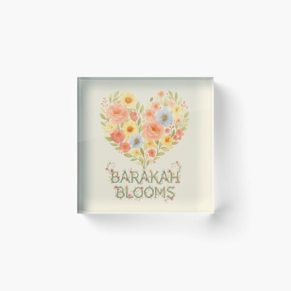 Item preview, Barakah Blooms – Floral Heart Islamic Botanical Art designed and sold by D-Islamic.