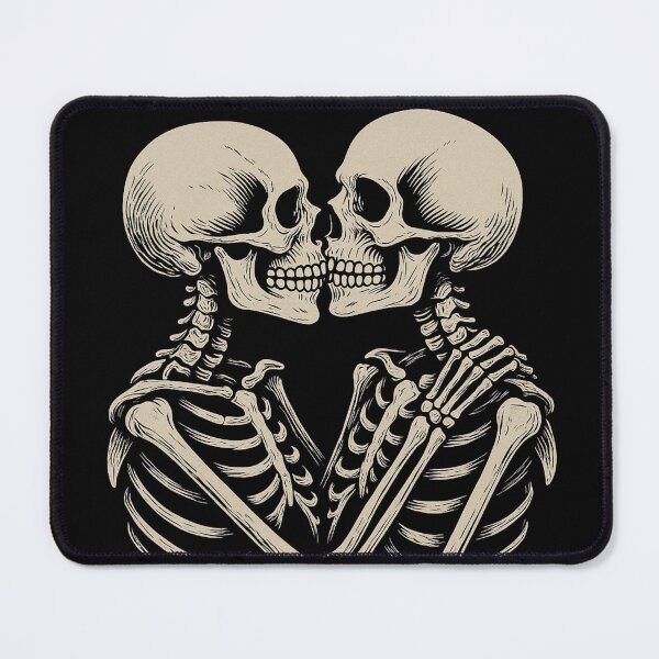 Item preview, Skeleton Lovers Kissing – Gothic Romance Anatomy Art – Alternative Couple Design designed and sold by Mouraludia.