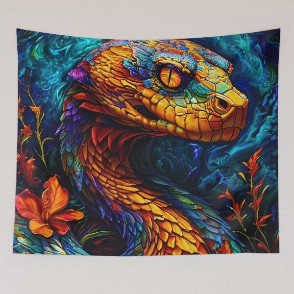 Item preview, A colorful snake in a jungle setting designed and sold by Mianku | Für das Leben.