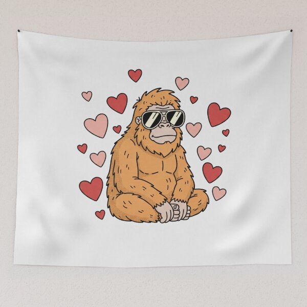Item preview, Funny Sasquatch Valentine Boy Cool Bigfoot Sunglasses designed and sold by FreshVibe Prints.