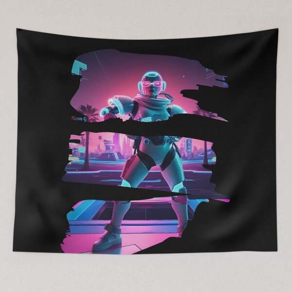 Item preview, Vaporwave-style cyborg 3 designed and sold by Neon G.