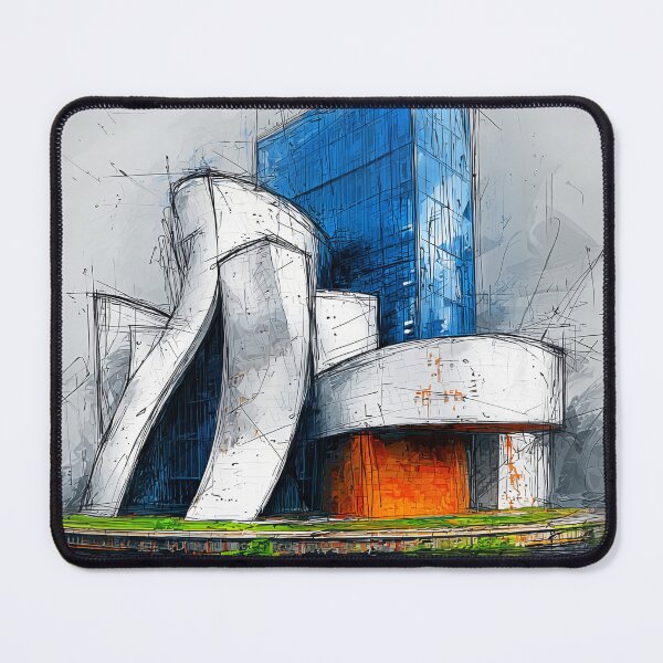 Item preview, Futuristic Architectural Composition with Dramatic Curves and Bold Color Contrast designed and sold by OlfactoART Studio.