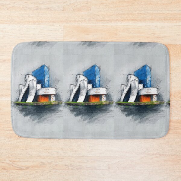 Item preview, Futuristic Architectural Composition with Dramatic Curves and Bold Color Contrast designed and sold by OlfactoART Studio.