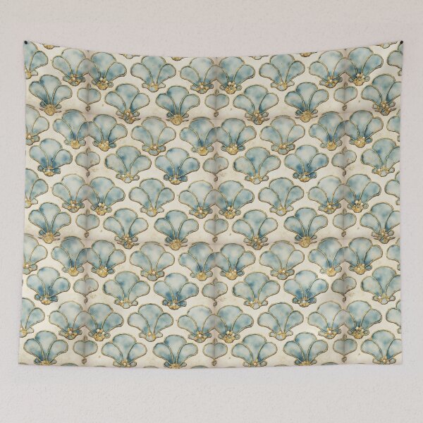 Item preview, Pastel & Gold Scallop Pattern – Soft Elegant Geometric Design designed and sold by PeacefulD-signs.