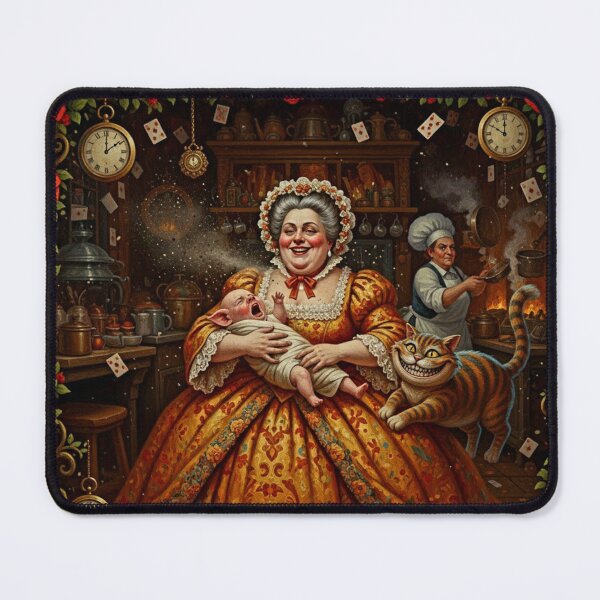 Item preview, The Duchess and Pig-Baby - High Detail Pop Surrealism Alice in Wonderland Art Print designed and sold by Art's Diner.