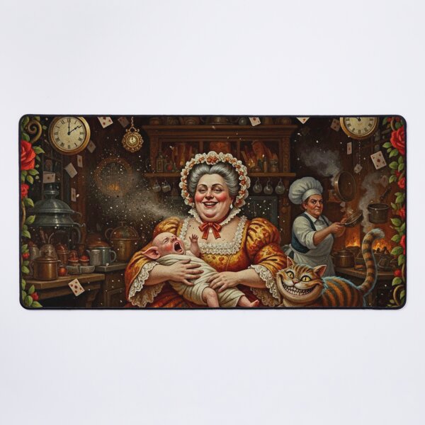 Item preview, The Duchess and Pig-Baby - High Detail Pop Surrealism Alice in Wonderland Art Print designed and sold by Art's Diner.