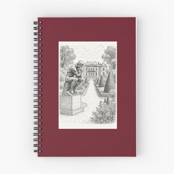 Item preview, The Thinker at the Rodin Museum, Paris — Black and White Line Drawing designed and sold by Novel Works Studio.