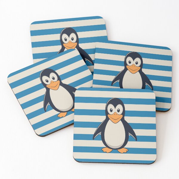 Item preview, Cute Striped Penguin - Retro Nautical Vibes designed and sold by Drawings Project.