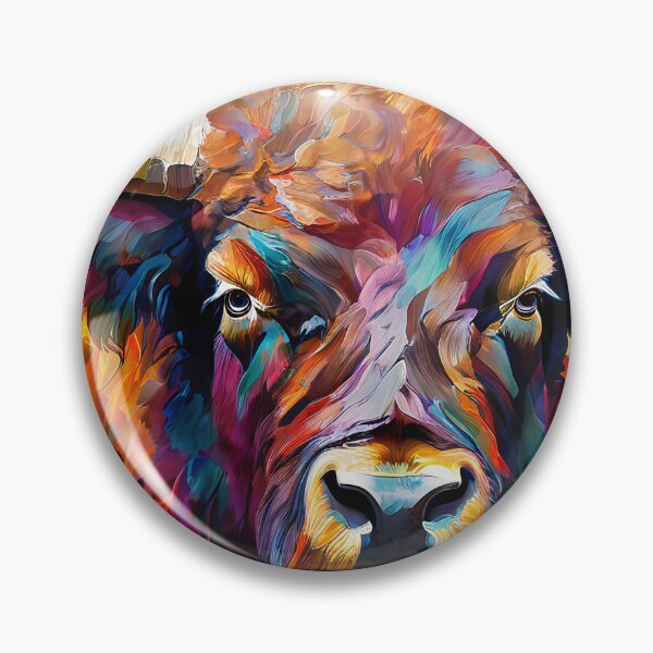 Item preview, Colorful buffalo in abstract painting designed and sold by Mianku | Für das Leben.