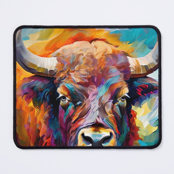 Item preview, Colorful buffalo in abstract painting designed and sold by Mianku | Für das Leben.